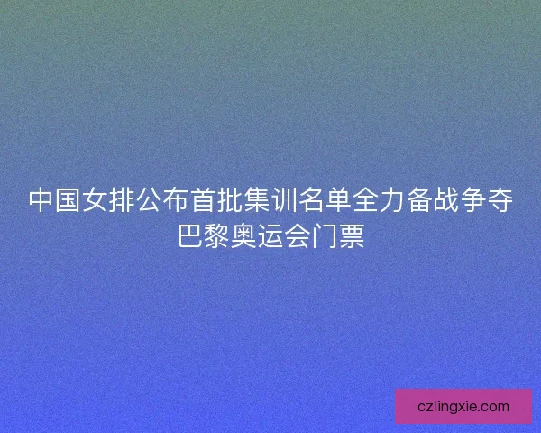 中国女排公布首批集训名单全力备战争夺巴黎奥运会门票