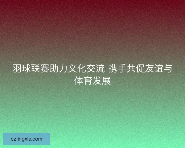羽球联赛助力文化交流 携手共促友谊与体育发展 羽球联赛助力文化交流 携手共促友谊与体育发展
