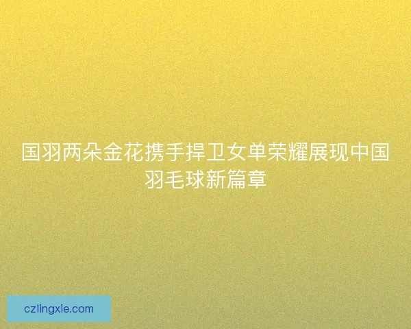 国羽两朵金花携手捍卫女单荣耀展现中国羽毛球新篇章