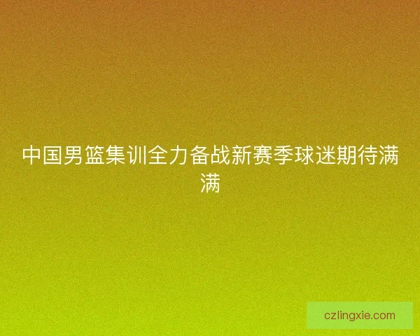 中国男篮集训全力备战新赛季球迷期待满满