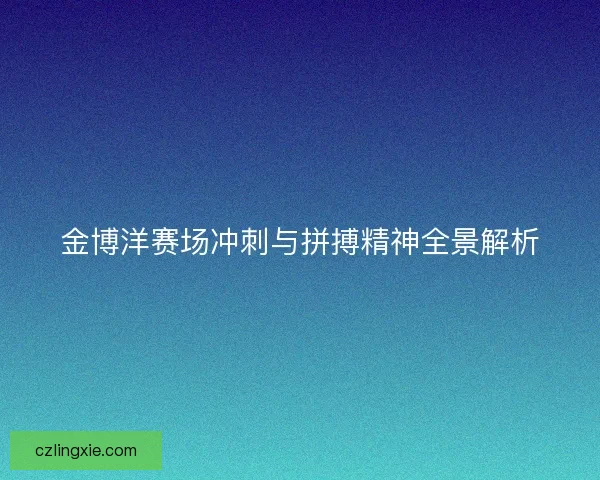 金博洋赛场冲刺与拼搏精神全景解析